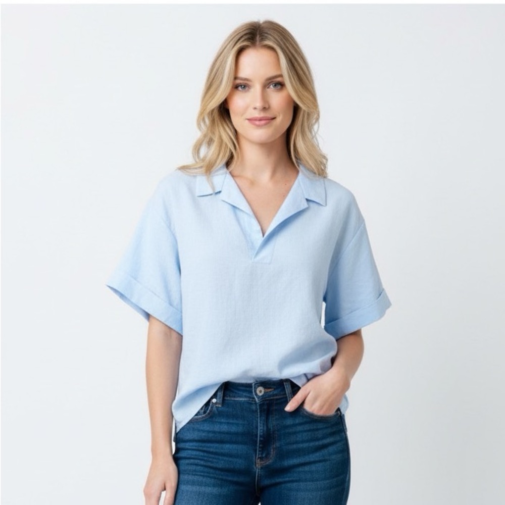 Zara Basic Light Blue Shirt Size Xlarge - image 1